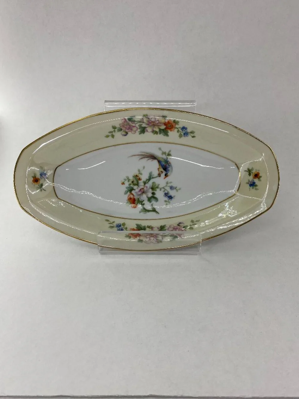 Antique 1920's Imperial Heinrich & Co Selb Bavaria Relish Dish Songbird
